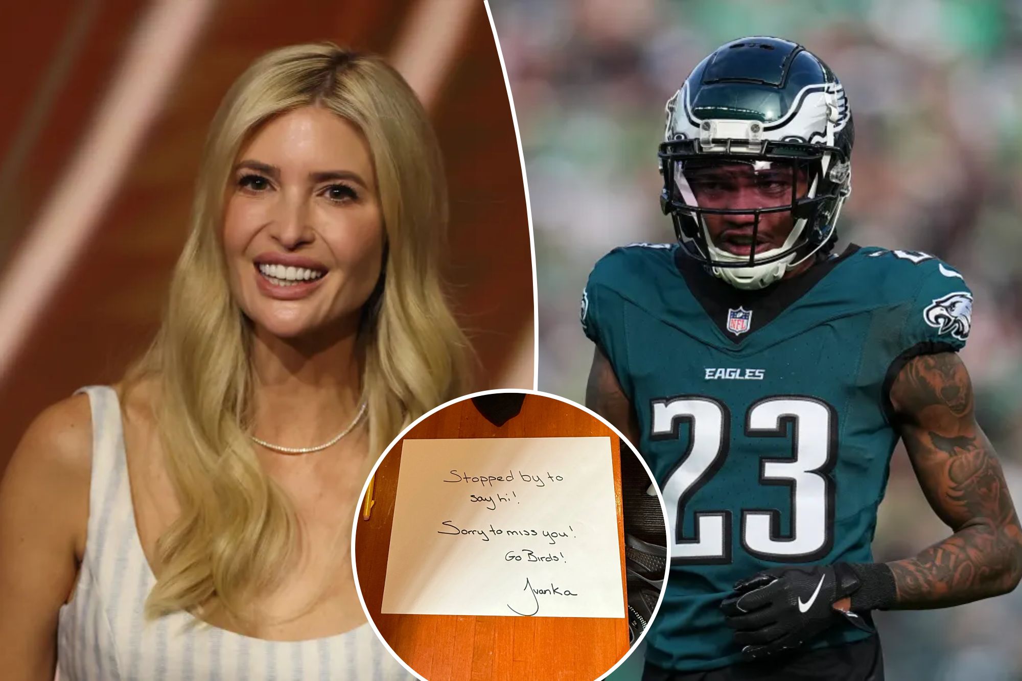 Ivanka Trump visits Eagles’ locker room looking for player who called her ‘beautiful’